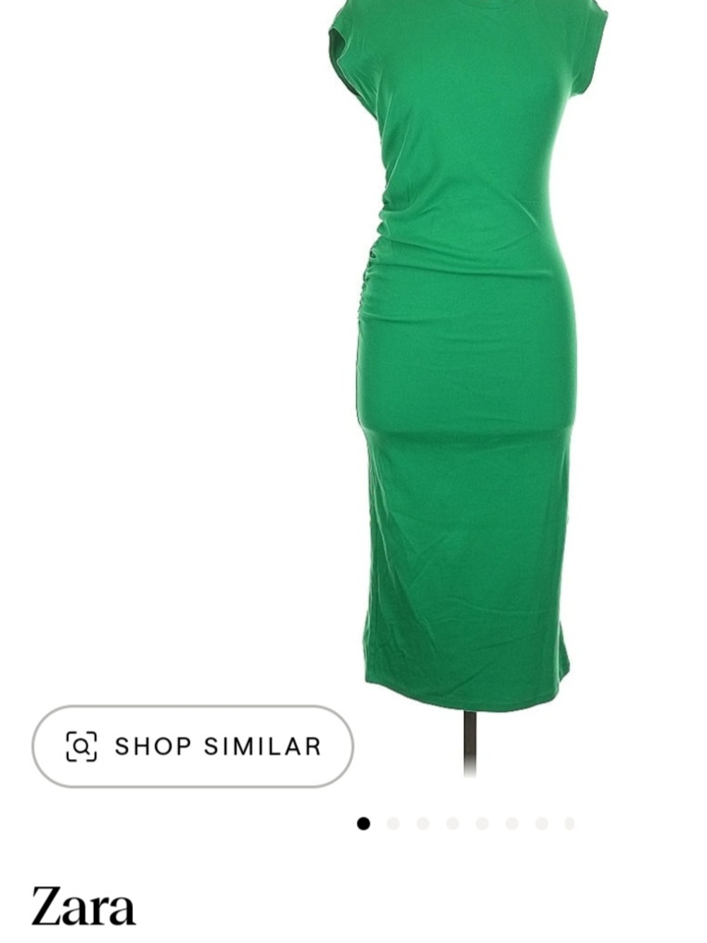 Zara Bright Green Cap-Sleeve Midi Dress
